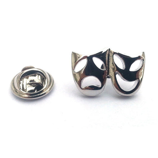 Theatre Masks Comedy & Tragedy Lapel Pin Badge