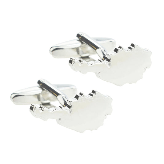 Outline Map of Austria Rhodium Plated Cufflinks | Ashton and Finch