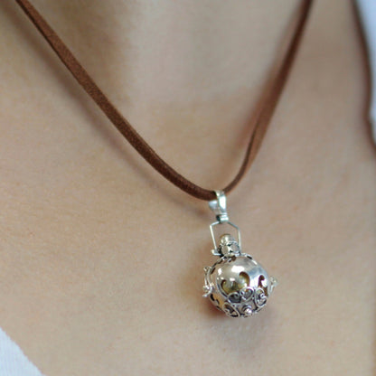 16mm Silver Protection Angel Bell Necklace