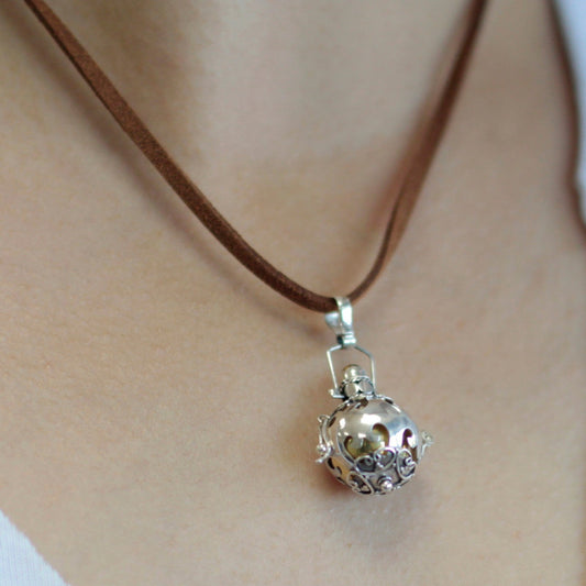 16mm Silver Protection Angel Bell Necklace