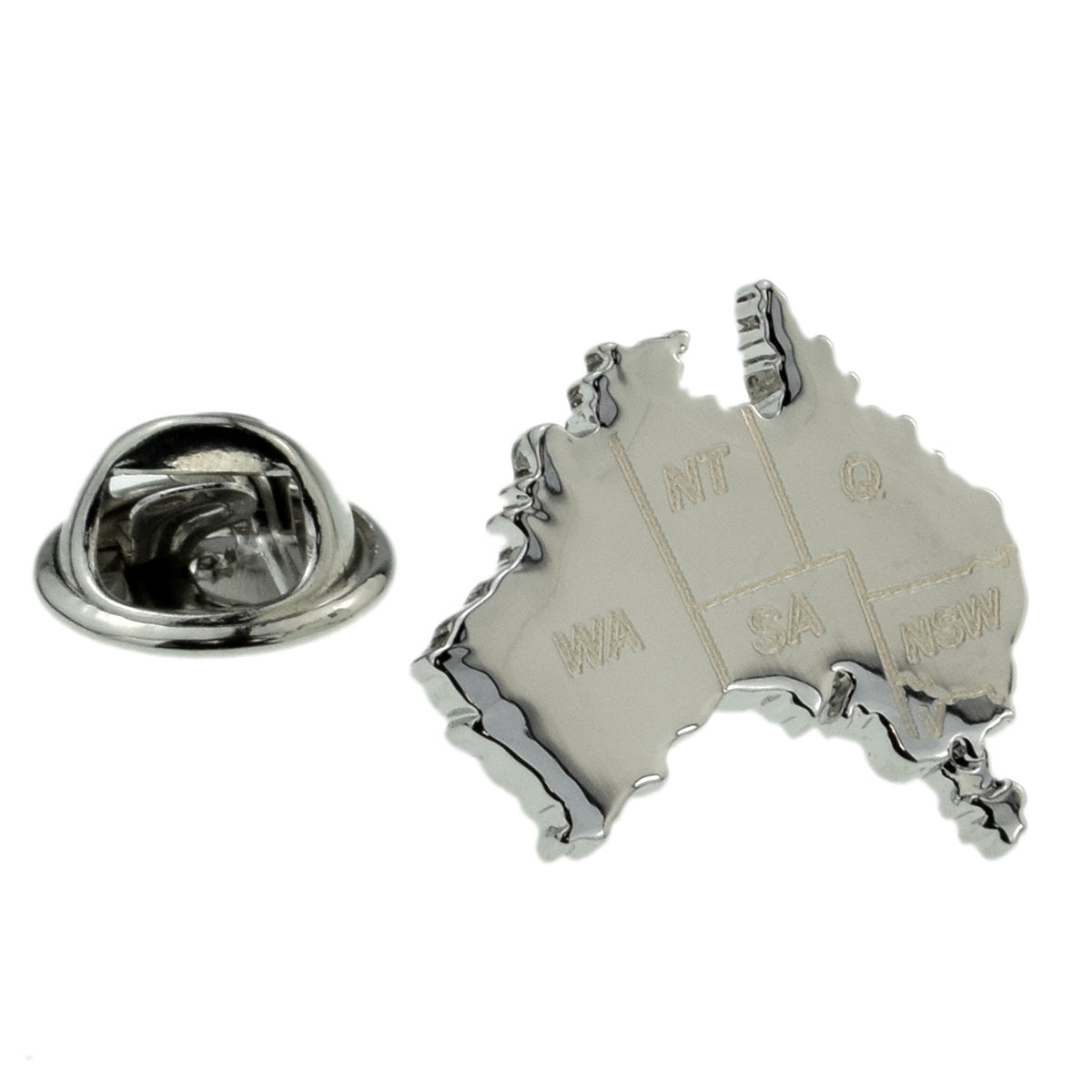 Australia Outline Lapel Pin Badge with Engraved States