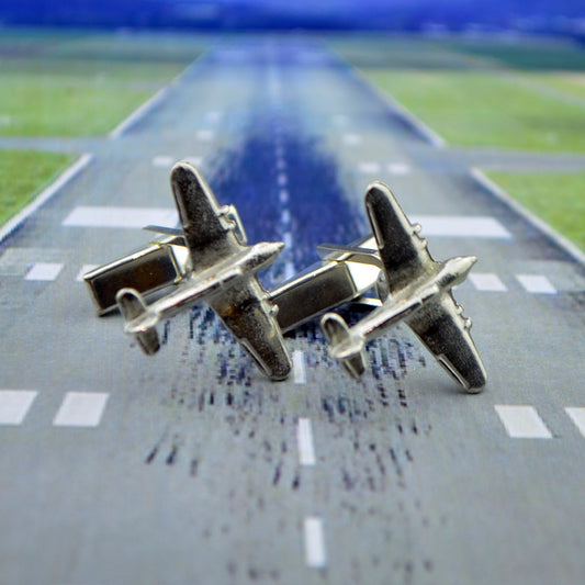 English Made Hurricane Fighter Plane Aeroplane Aircraft Pilots Pewter Cufflinks | Ashton and Finch