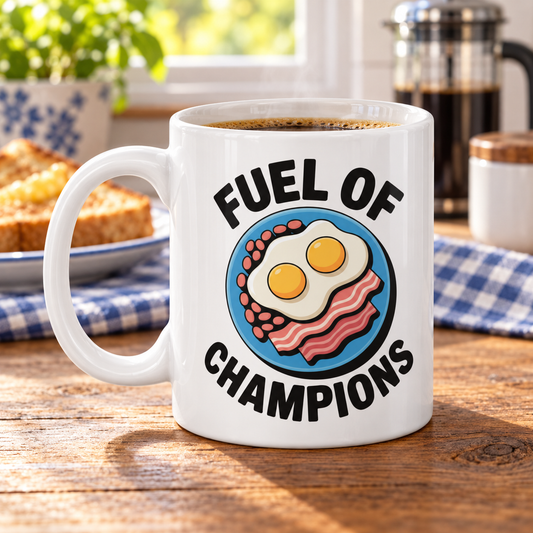 Full English Breakfast – English Fry Up Coffee Mug shown in a themed setting