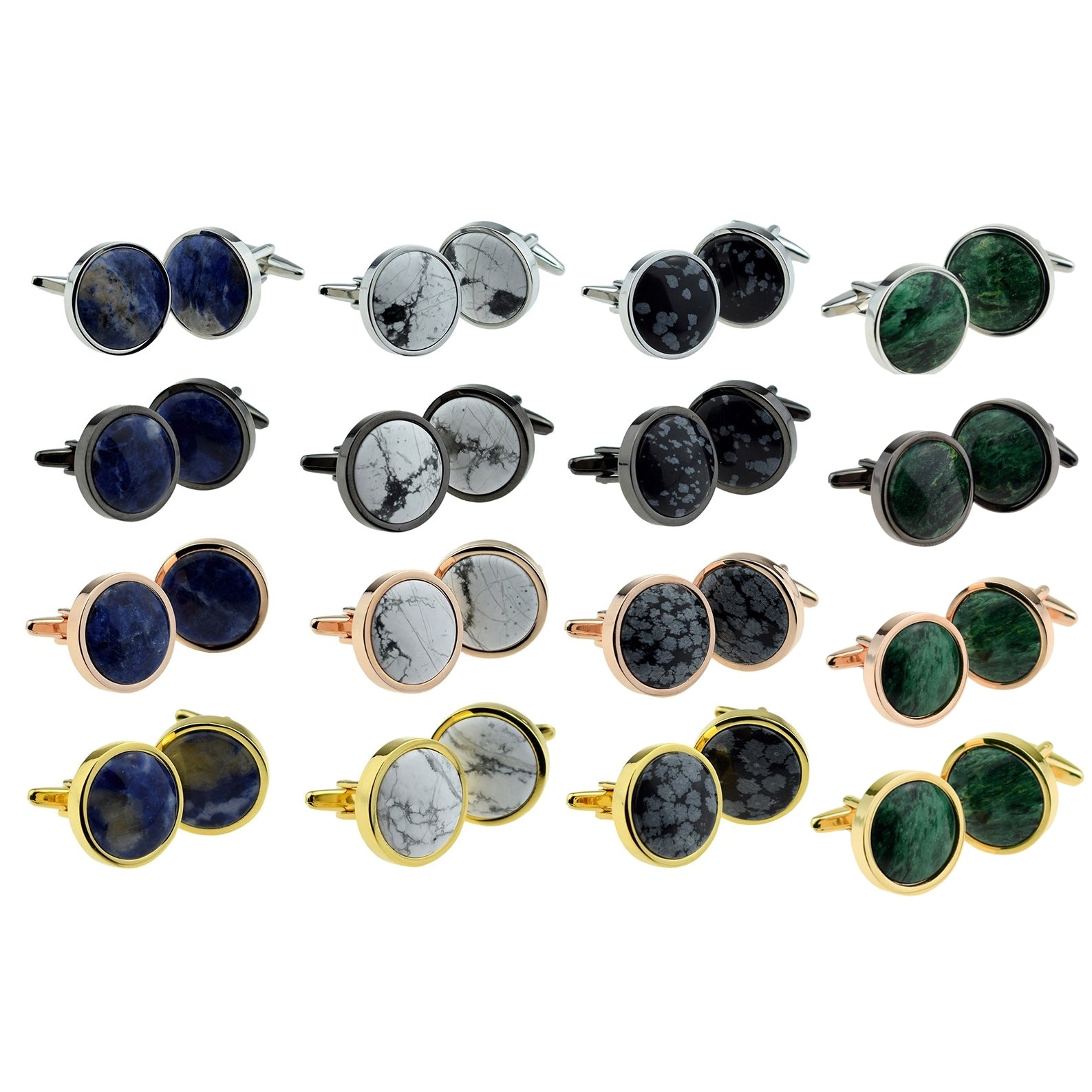 Contemporary Hand Set Polished Marble Cufflinks | Ashton and Finch
