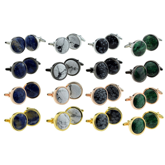 Contemporary Hand Set Polished Marble Cufflinks | Ashton and Finch