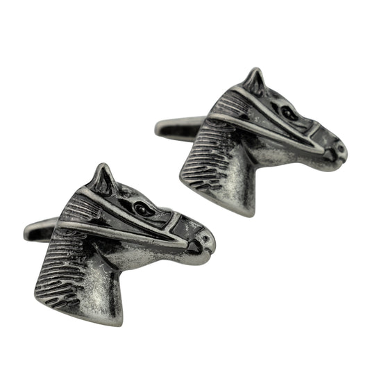 Antique Finish Horses Head Cufflinks | Ashton and Finch