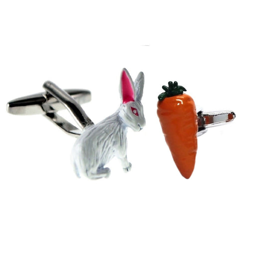 Coloured Rabbit & Carrot Mixed Pair Of Cufflinks | Ashton and Finch