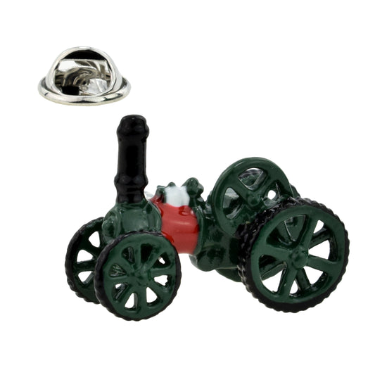 Steam Traction Engine Design Lapel Pin Badge