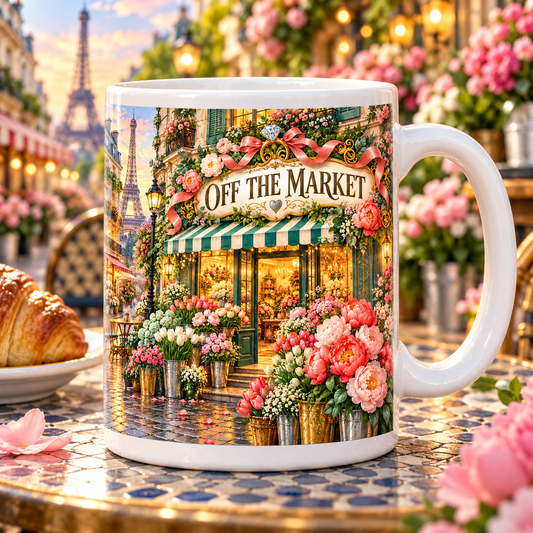 Off the Market — Engagement Celebration Mug – front design