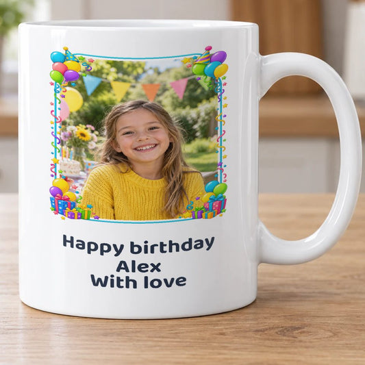 Personalised Birthday Party Photo Mug — personalise with your own photo