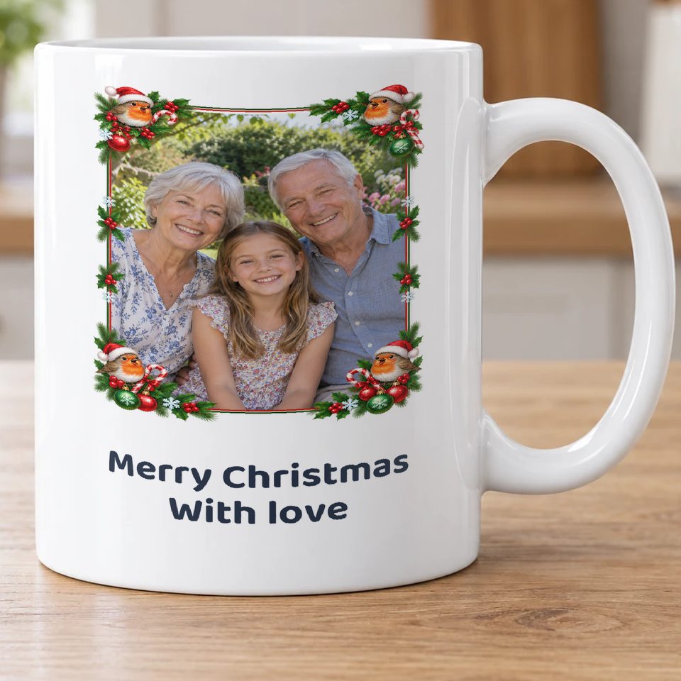 Personalised Christmas Joy Photo Mug — personalise with your own photo