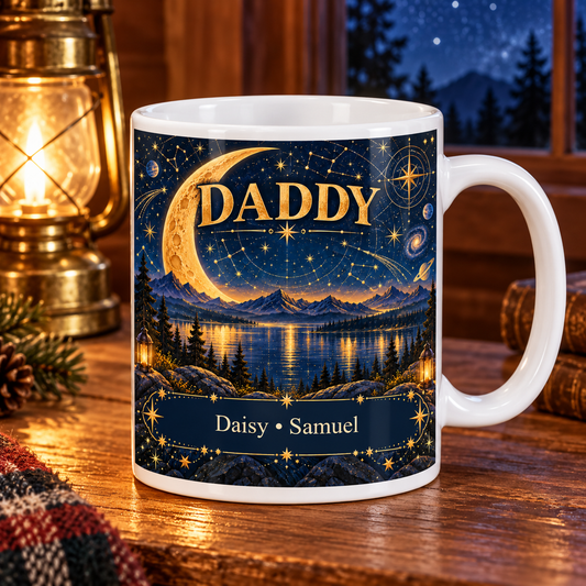 Personalised Daddy My Reasons Mug — front view with example personalisation
