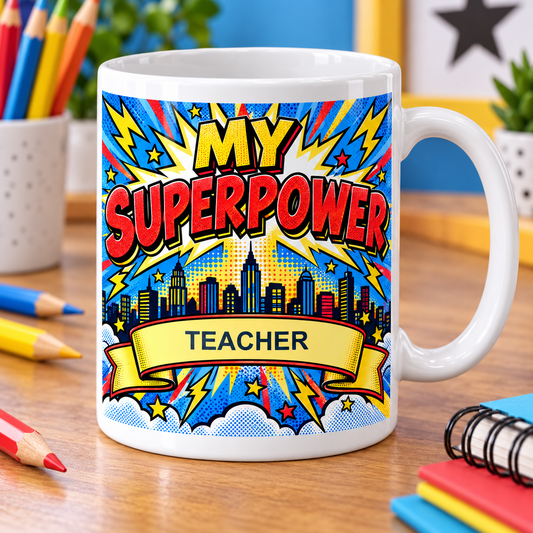 Personalised Profession Superpower Mug — front view with example personalisation