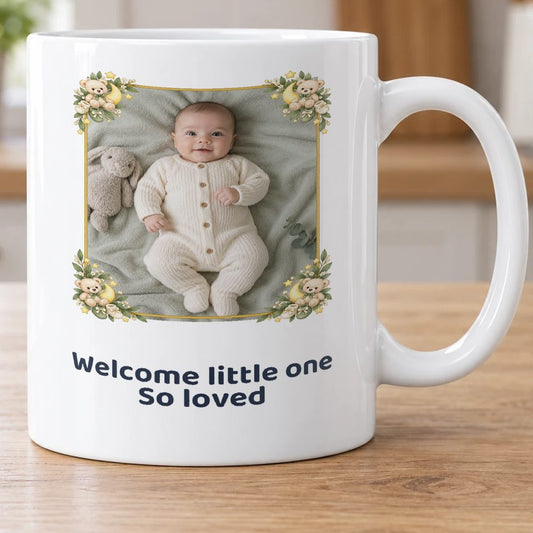 Personalised New Baby Stars Photo Mug — personalise with your own photo