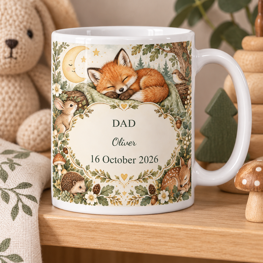 Personalised New Parent Storybook Mug — front view with example personalisation