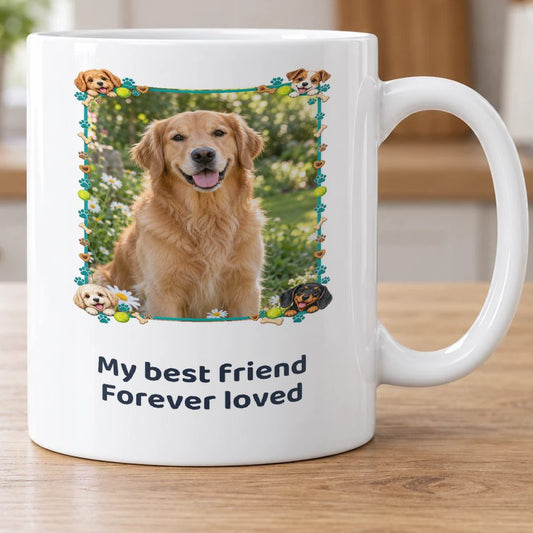 Personalised Dog Paw Prints Photo Mug — personalise with your own photo