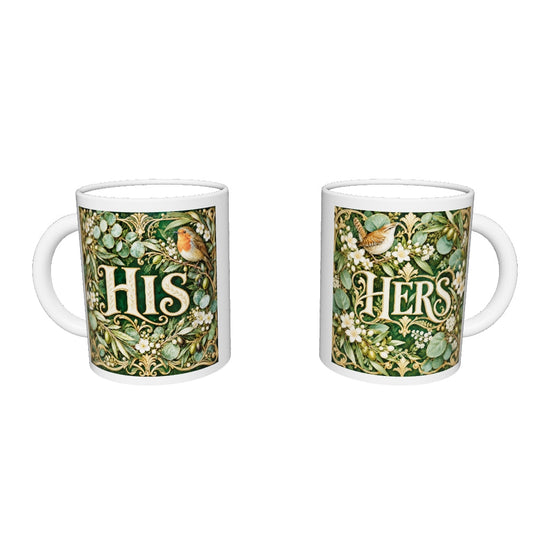 His and Hers — Botanical Morning Mug Set – interactive 360 view of both mugs