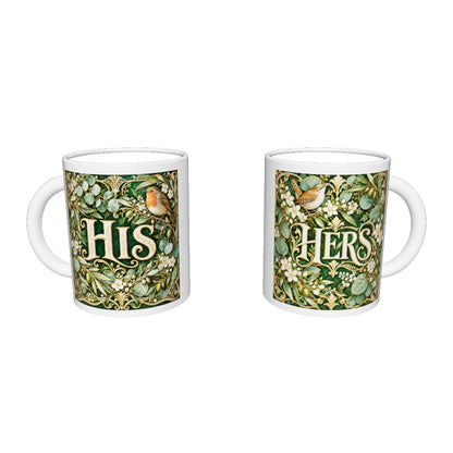 His and Hers — Botanical Morning Mug Set – interactive 360 view of both mugs