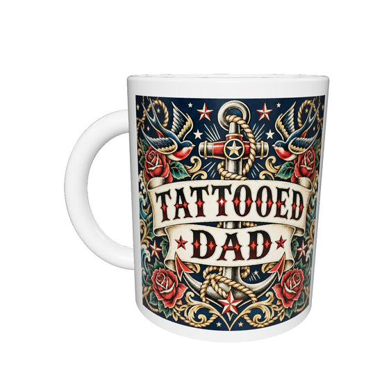 Tattooed Dad – Traditional Ink Mug — interactive 360 view