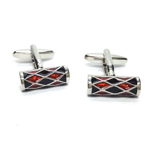 Red & Black Harlequin Classic Cufflinks | Ashton and Finch