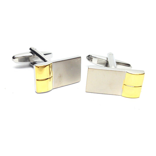 Two Tone Metal Classic Cufflinks (engravable) | Ashton and Finch