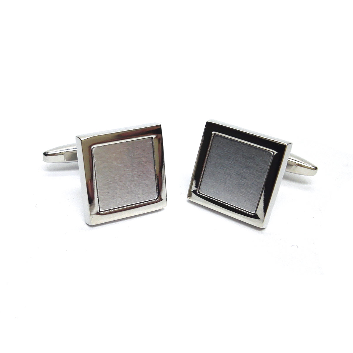 Rhodium plated brushed Finish Classic Cufflinks | Ashton and Finch