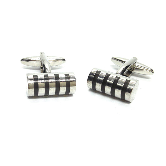Black Transparent Stripes Classic Cufflinks | Ashton and Finch