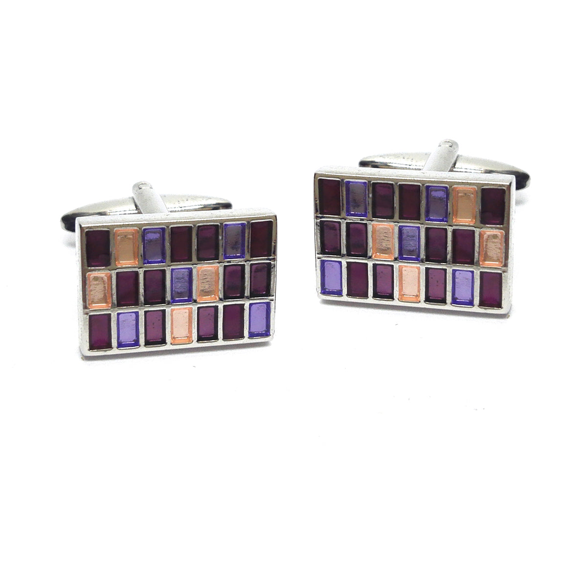 Purples Rectangle Classic Cufflinks | Ashton and Finch