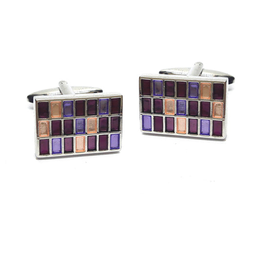 Purples Rectangle Classic Cufflinks | Ashton and Finch