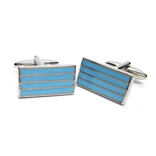 Blue Stripes Classic Cufflinks | Ashton and Finch