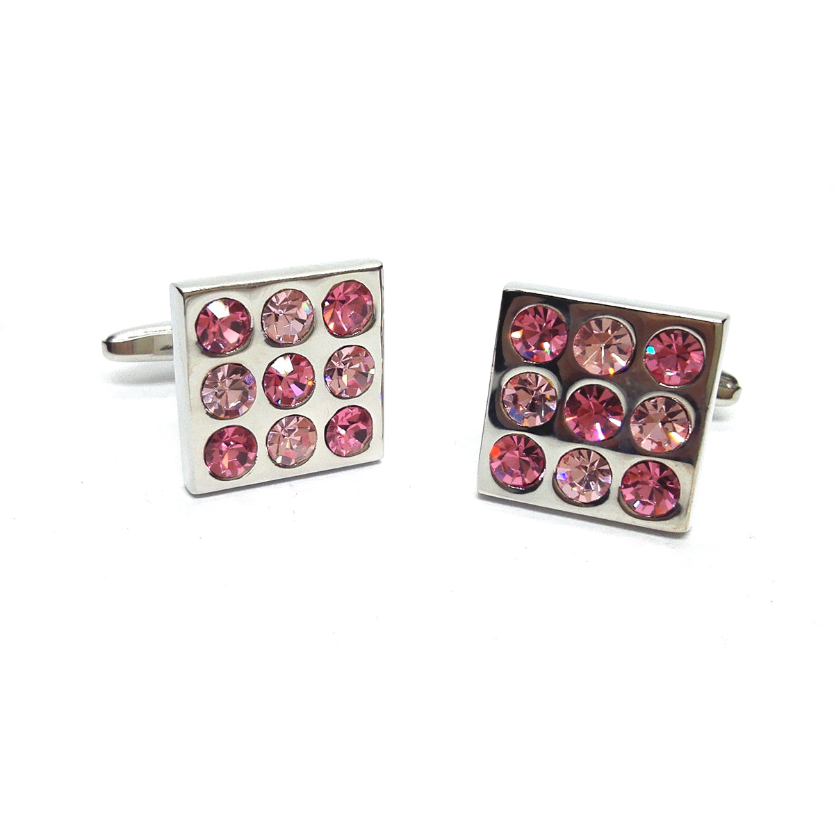 Pink Crystals Square Classic Cufflinks | Ashton and Finch