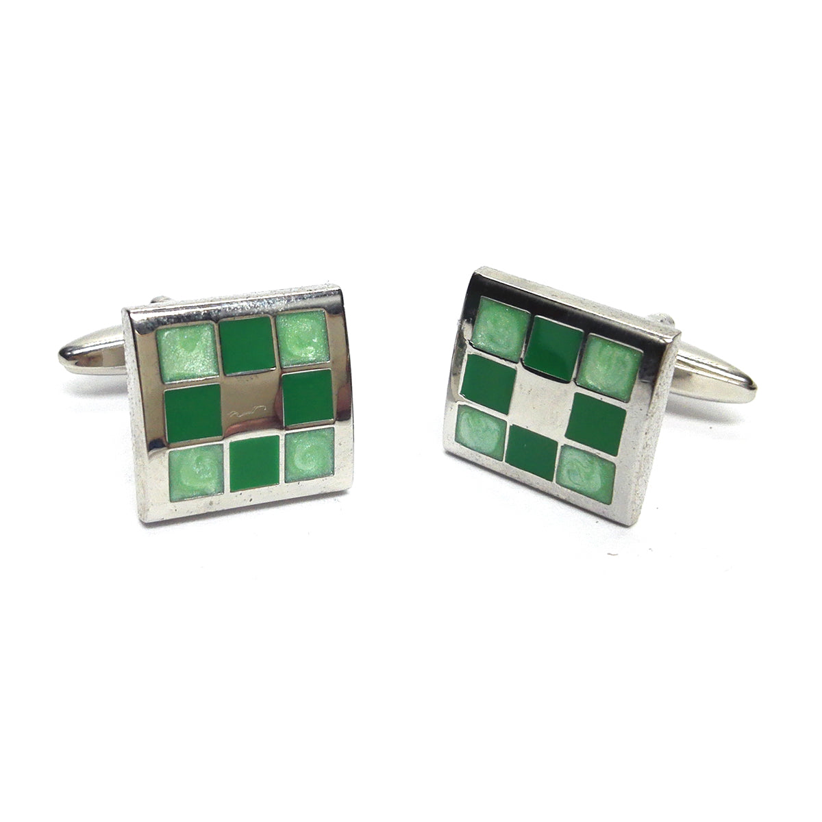 Green Squares Classics Cufflinks | Ashton and Finch