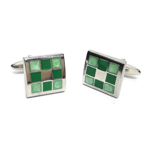 Green Squares Classics Cufflinks | Ashton and Finch