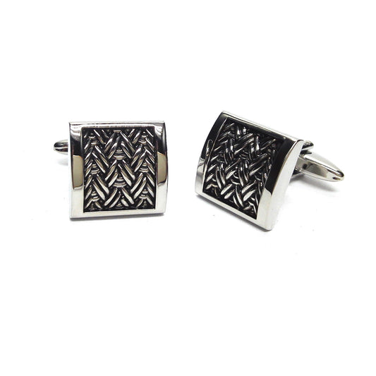 Square Hammered Classic Cufflinks | Ashton and Finch