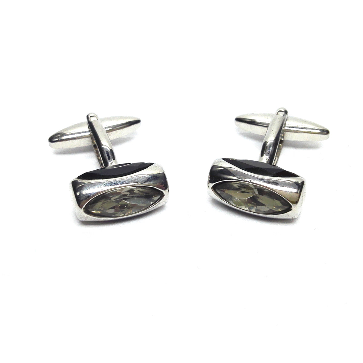 Black & White Glass Classic Cufflinks | Ashton and Finch