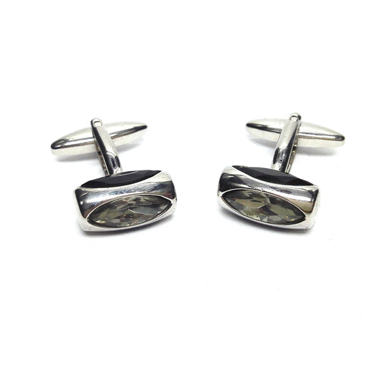 Black & White Glass Classic Cufflinks | Ashton and Finch