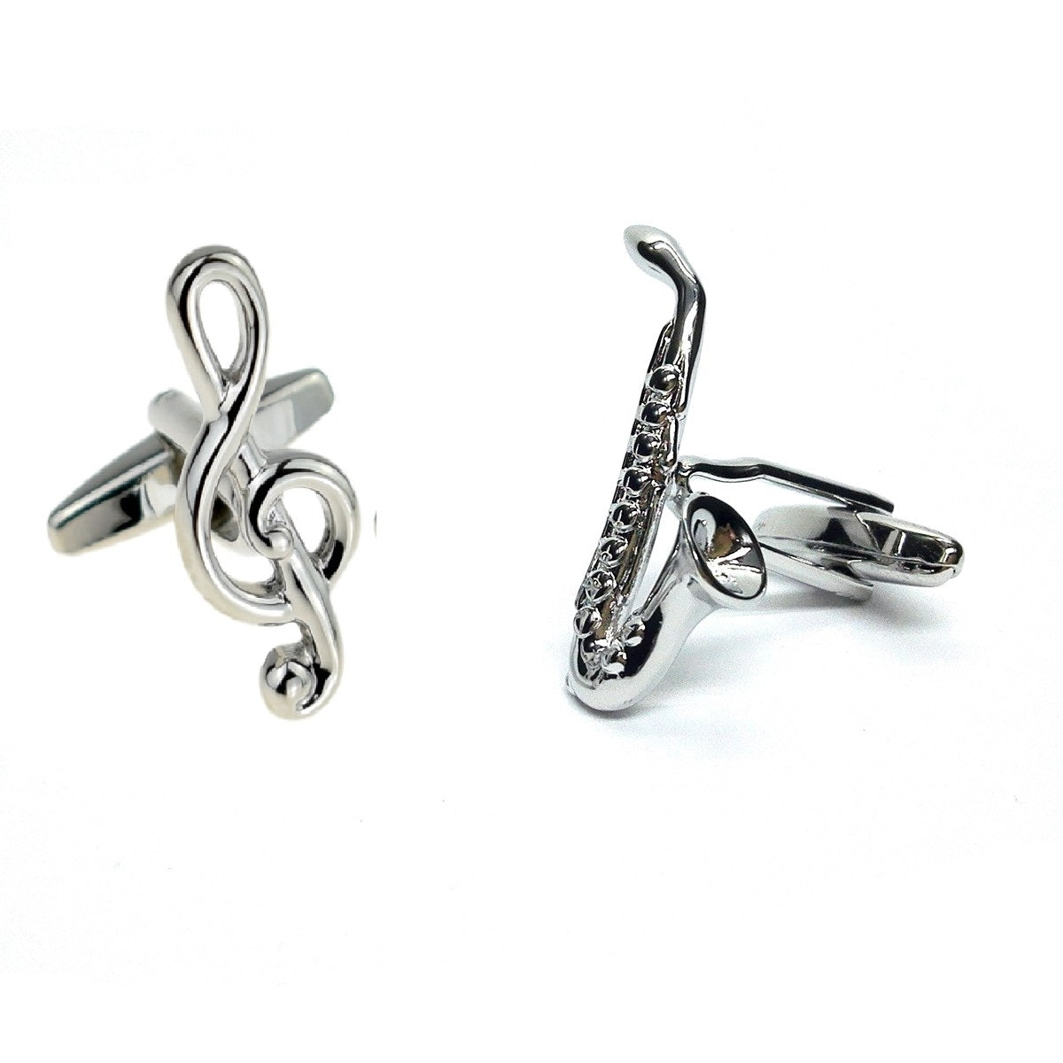 Music, Saxophone & Treble Clef Note Mixed Pair Of Cufflinks | Ashton and Finch