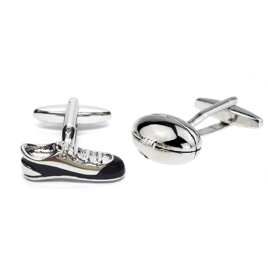 Rugby Boots & Rugby Ball sport mixed pair of cufflinks | Ashton and Finch
