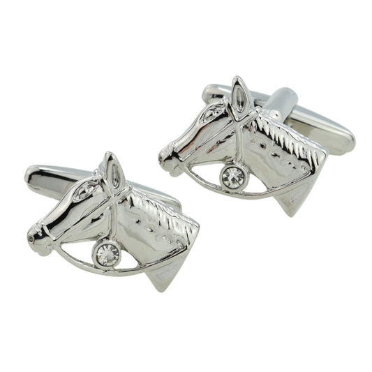 Horses Head with Crystal Equestrian Cufflinks | Ashton and Finch