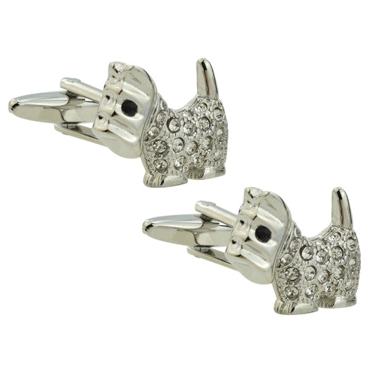 Crystal Scottie Dog Pet Cufflinks | Ashton and Finch