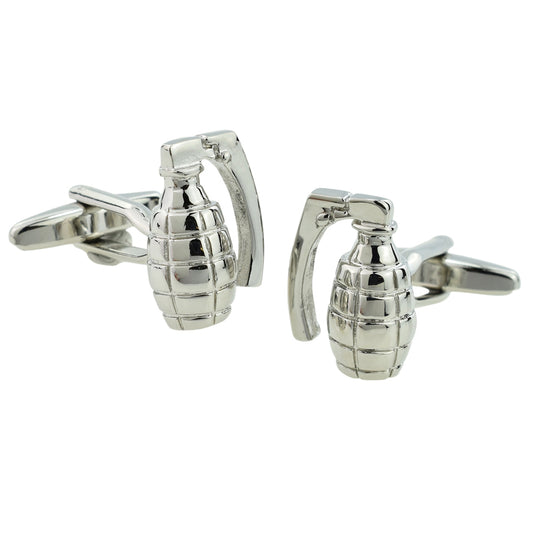 Metal Hand Grenade War Army Cufflinks | Ashton and Finch