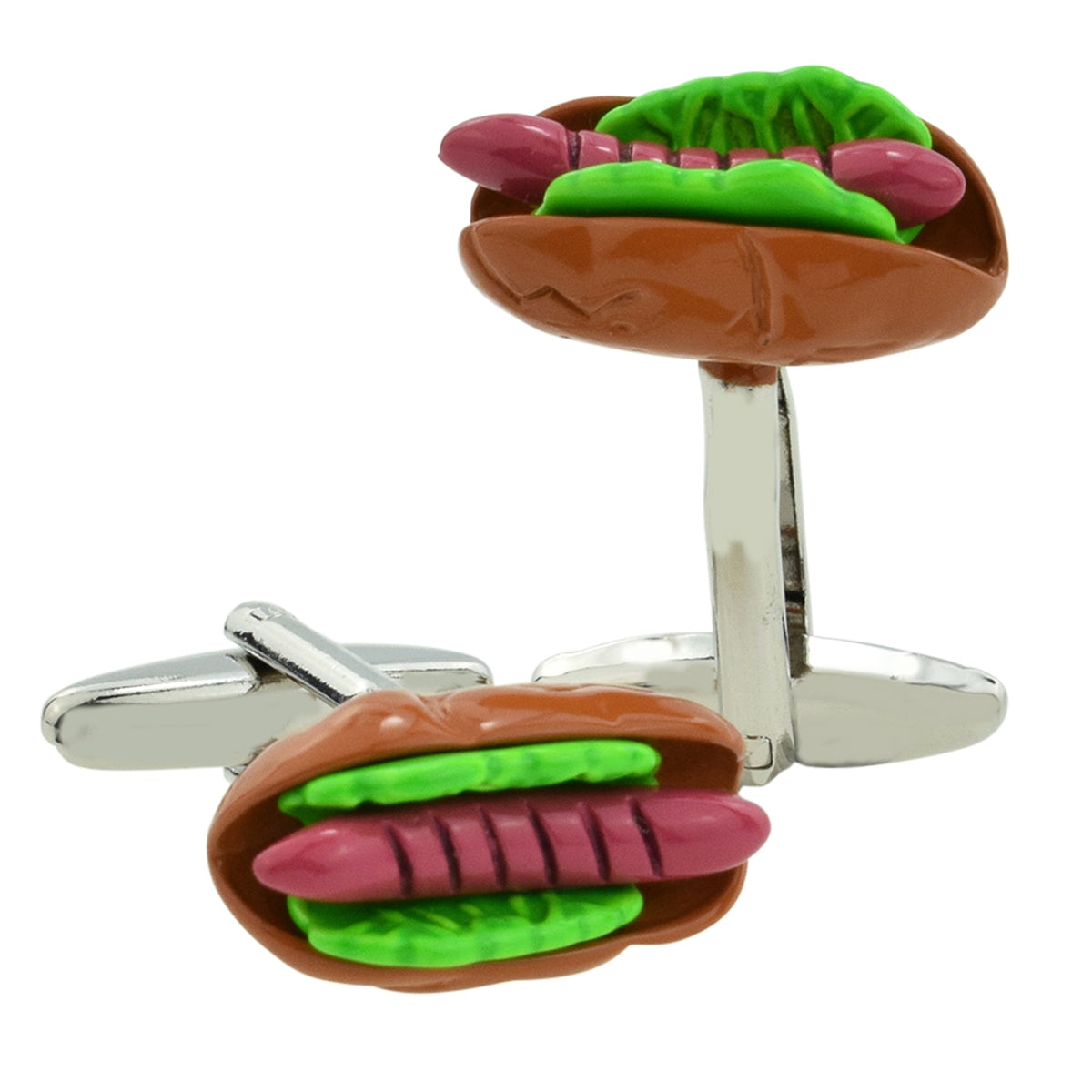 Coloured Hot Dog Food Cufflinks | Ashton and Finch