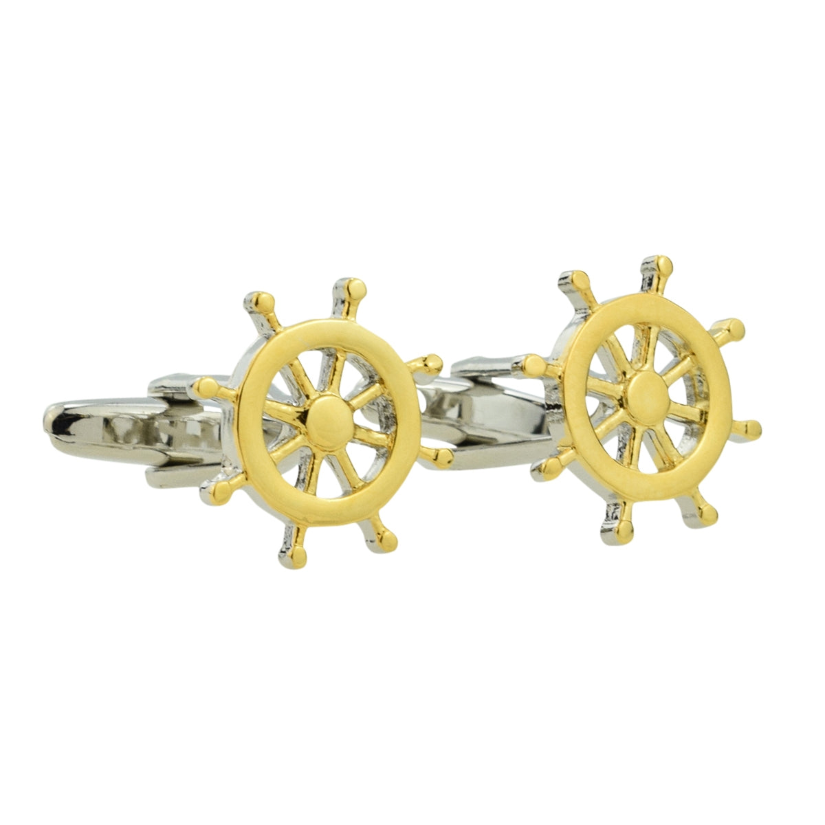 Two Tone Ships Wheel Sailors Cufflinks | Ashton and Finch