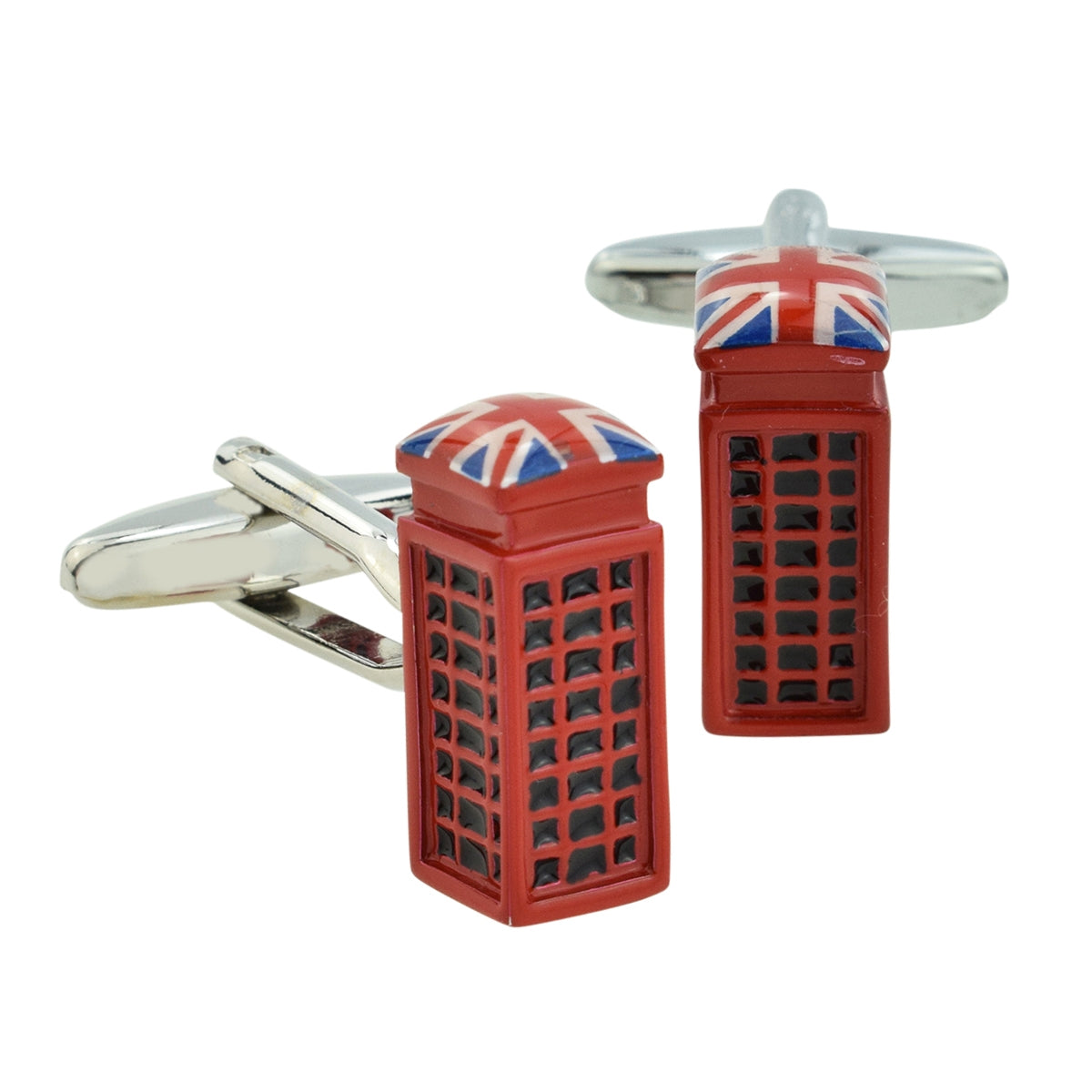 Telephone Box Cufflinks with Union Jack Flag  top | Ashton and Finch