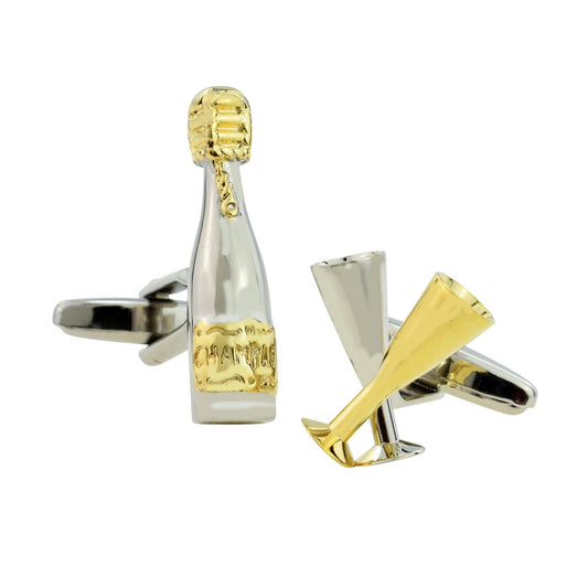 Celebration Champagne & Flutes Drinking Glasses Cufflinks | Ashton and Finch