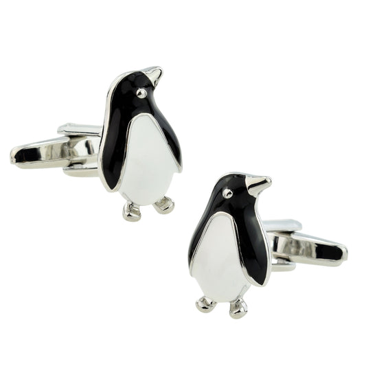 Penguin with Silver Eyes Cufflinks | Ashton and Finch