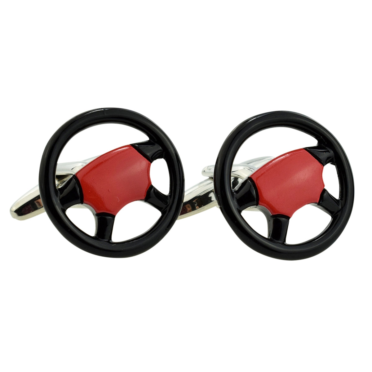 Black & Red Sports Car Steering Wheel Cufflinks | Ashton and Finch