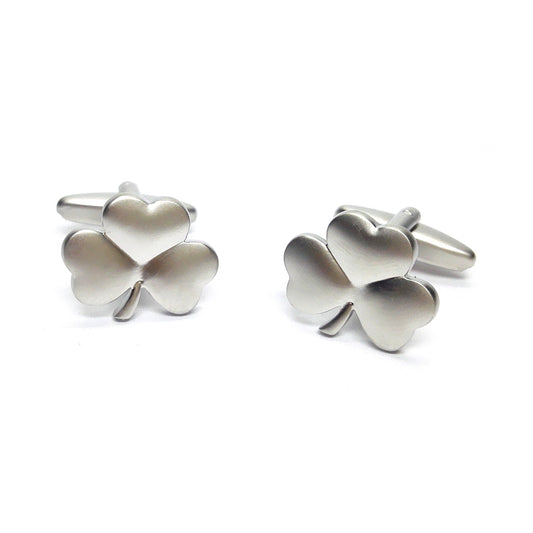 Satin Irish  Shamrock Cufflinks | Ashton and Finch