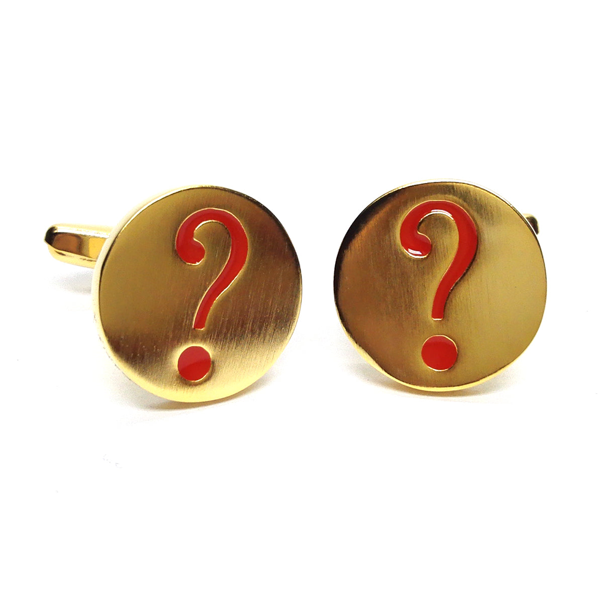 Brass Brushed Question Marks Cufflinks | Ashton and Finch