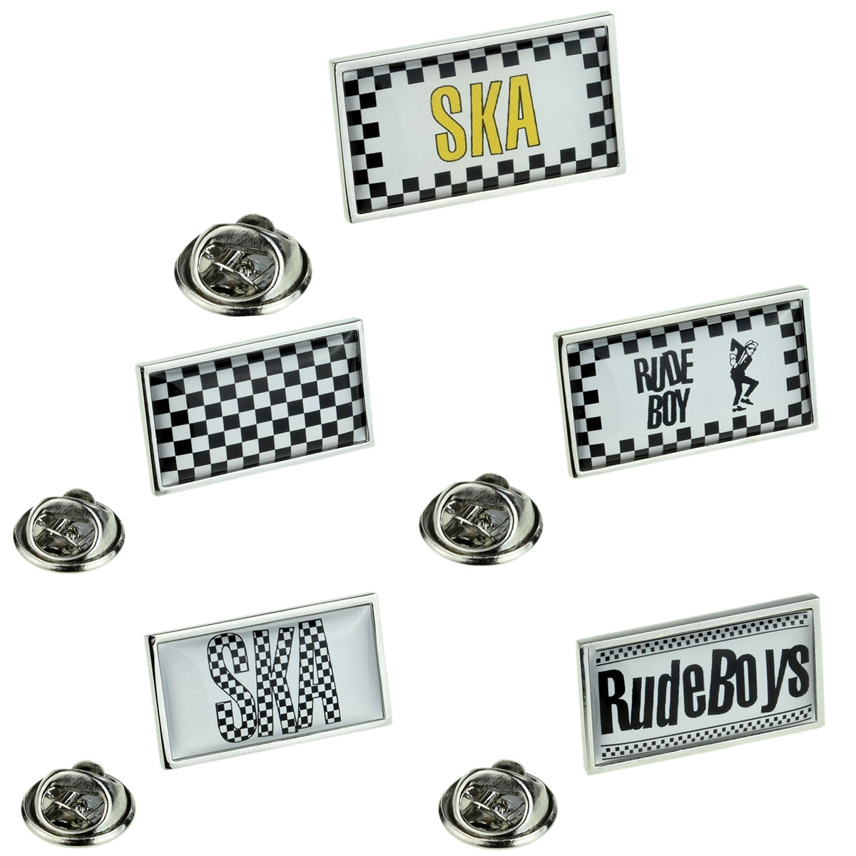 Rectangular Ska Design Lapel Pin Badge Selection